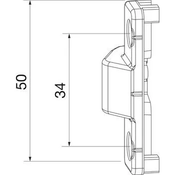 MACO přítlačný pant skrytý PVC, rámový díl, KÖMMERLING Euro Futur (362284)