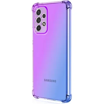 Pouzdro na mobilní telefon Kryt Samsung A33 5G silikon Shock duhový fialovo-modrý (obal neboli pouzdro na Samsung A33 5G)
