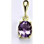 Zlatý přívěsek přírodní ametyst - P1242 žluté zlato (Zlatý přívěsek s přírodním ametystem 10x8 mm)