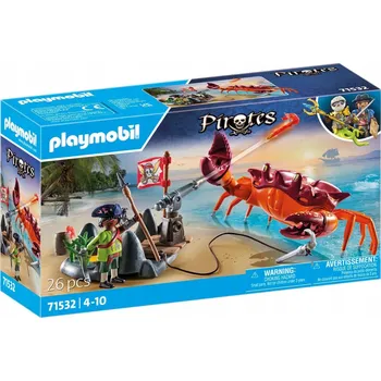 Stavebnice Playmobil Playmobil Piráti Boj s obřím krabem, sada s figurkou piráta 71532