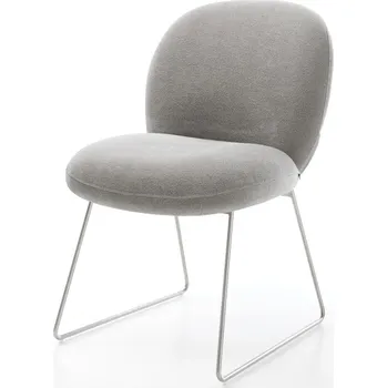 Jídelní židle DELIFE Jídelní židle Nube-Flex strukturovaná látka Měkký šedá tenká podnož nerezová ocel taštičkové pružiny