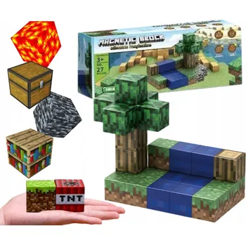 ostatní stavebnice STAVEBNICE MINECRAFT bloky SILNÉ na magnet Sada 27 kusů KOSTEK