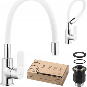 Vodovodní baterie Kuchyňská stojánková baterie Invena bílá, stříbrná