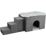 Interiérová boudička HARVEY se schůdky 119x47×50 cm, úložný prostor, šedá