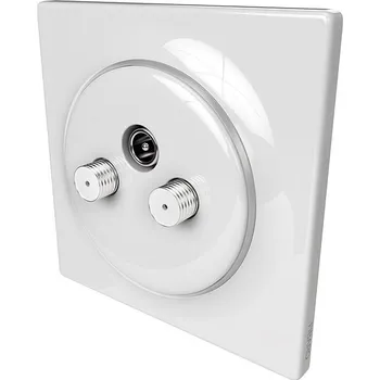 vypínač a zásuvka FIBARO Walli TV-SAT zásuvka