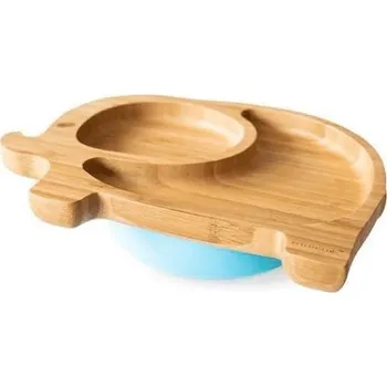 Ecorascals Bambusová Miska s Přísavkou 26,7x19,5x4,1cm Sloník Modrý