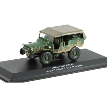 autíčko DeAgostini Laffly Licorne V15T 45 Corps d'Artillerie - May 1940 1:43 - časopis Vojenské automobily s modelem #32 Laffly Licorne - kovový model