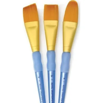 Výtvárné potřeby Royal & Langnickel Sada štětců GOLD TAKLON, 3ks (plochý,ovál,seříznutý)