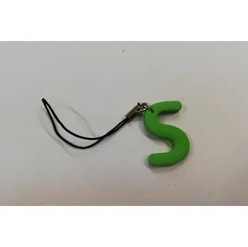 Přívěsek Fimo přívěsek na mobil - písmeno "S" zelený