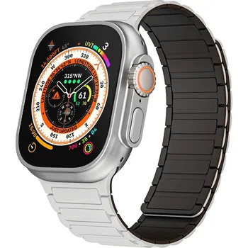 Řemínek na hodinky Magnetický silikonový řemínek pro Apple Watch 38-40-41 design 2 černo-bílý