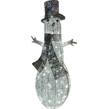 Vánoční ozdoba DECOLED Světelný sněhulák 107 cm, ledově bílý