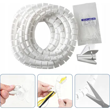 Příslušenství pro čtečku elektronické knihy ORGANIZÉR NA KABELY OCHRANNÝ OBAL KABELŮ - SPIRÁLOVÁ OVINUTÍ 25mm 5m + SVORKA