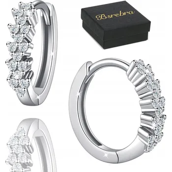Náušnice Stříbrné Náušnice 925 stříbrné kroužky STŘÍBRO kroužky se zirkony dámské