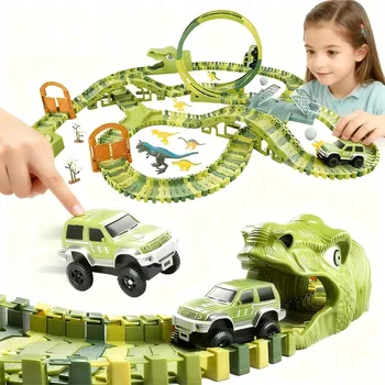 autodráha MEGA ZÁVODNÍ DRÁHA Park Dinosauří 324 dílů Sada s Autíčkem