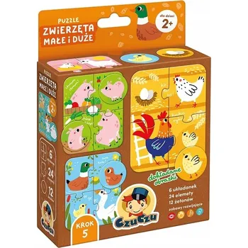Puzzle CzuCzu Puzzle Zvířátka malá a velká 2+ hra a 6 puzzle