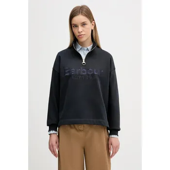 Dámská mikina Bavlněná mikina Barbour Sara dámská, tmavomodrá barva, s aplikací, LOL0667 59X, vel. 42