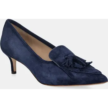 Dámské lodičky Semišové lodičky Lauren Ralph Lauren Adrienne Klt tmavomodrá barva, na nízkém podpatku, 802P04172004 802P04172004.410 59X, EUR 36