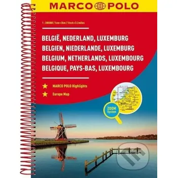 Záložka BeNeLux / autoatlas (spirála) 1:200 000 - Marco Polo Marco Polo