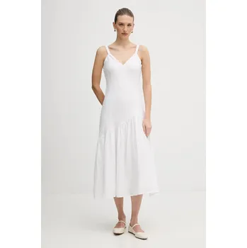 Dámské šaty Lněné šaty Dkny P5JNCD88 bílá 00X, vel. M