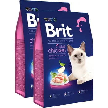 Krmivo pro kočku 2x Brit Premium Cat by Nature Adult Chicken 8kg