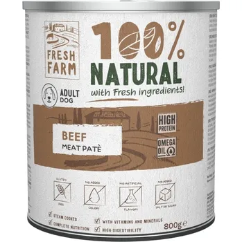 Krmivo pro psa FRESH FARM krmivo mokré hovězí maso 0,8 kg
