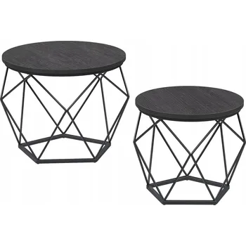 Konferenční stolek Stolek Songmics kulatý 50 x 50 x 40 cm černý