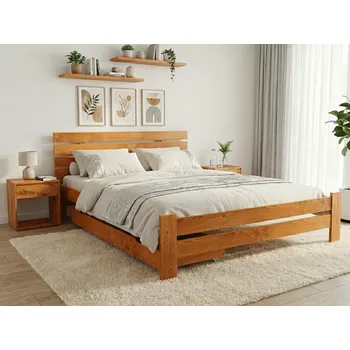 Nábytek Postel PARIS zvýšená 140 x 200 cm, olše Rošt: S lamelovým roštem, Matrace: Matrace Coco Maxi 20 cm