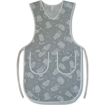 Kuchyňská zástěra Šatoli.cz Dámská bavlněná zástěra Kočky na světle šedé