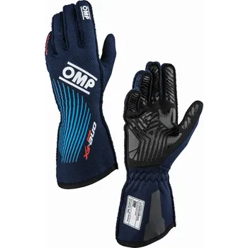Módní doplněk Závodní rukavice OMP ONE EVO FX my2026 s FIA (vnější švy), tmavě modrá