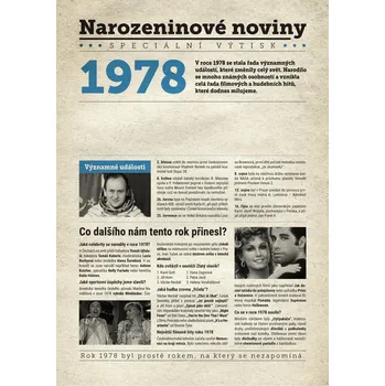 Narozeninové noviny 1978 s vlastní fotografií a textem S textem
