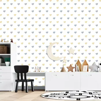 Tapeta Sablio Tapeta Malované srdce na bílé - 125x75 cm