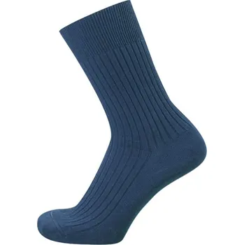 Pánské ponožky KNITVA Klasické bavlněné ponožky FAJAN modrá džínová 41