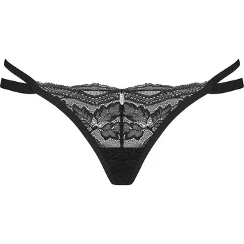 Kalhotky Černá krajková tanga Obsessive Nutris XS-2XL Velikost: M/L