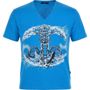 Pánské tričko JUST CAVALLI Anchor Blue tričko S Modrá