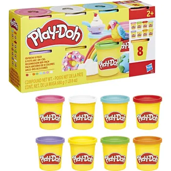 Výtvárné potřeby Play-Doh modelína sada 8 tub Rainbow 8-pack duhové barvy Hasbro 680 g