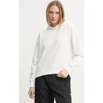 Dámská mikina Bavlněná mikina Marc O'Polo dámská, bílá barva, s kapucí, s aplikací, 502407354165 00X, vel. L