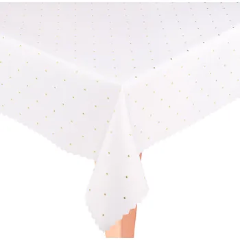ubrus UBRUS Odolný proti skvrnám 140x180 Celoroční Elegantní Zlaté tečky SW33