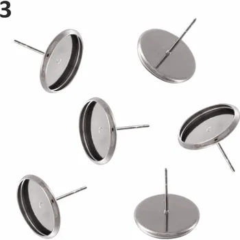 Kovová náušnicová a puzetová lůžka k dekorování pryskyřicí Varianta: 3