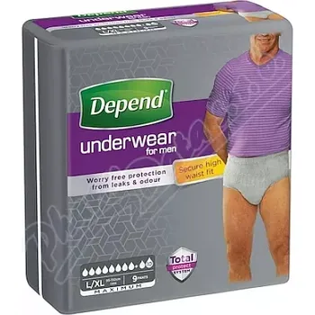 Inkontinenční vložka Depend Maximum inkont.kalh.muži vel.L/XL 9ks