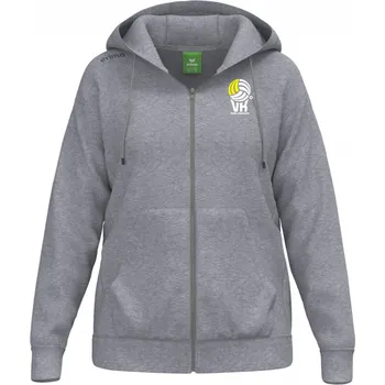 Dámská mikina ERIMA MIKINA NA ZIP S KAPUCÍ 152 VK KARLOVARSKO DÁMSKÁ - Šedá - velikost 34 eur
