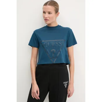 Bavlněné tričko Guess ADELE tyrkysová barva, V2YI06 K8HM0 V2YI06.K8HM0 69A, vel. L