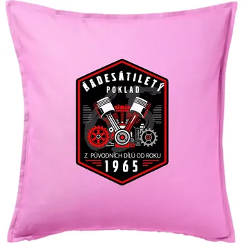 Polštář Šedesátiletý poklad z původních dílů 1966 - Polštář 50x50 - 50x50 - Pouze potah ( Růžová )