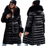 DStreet dámský černý péřový kabát s kapucí TY4749 velikost L
