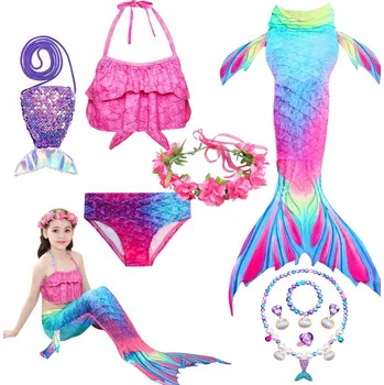 Dívčí plavky Dívčí plavky mořská panna kostým s ocasem dvoudílné 150 cm