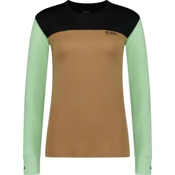 Pánské tričko dámské triko Mons Royale Yotei merino long sleeve WMNS matcha / toffee / black M