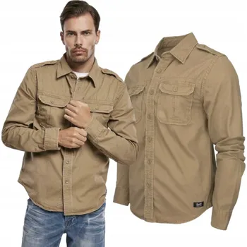 Košile s dlouhým rukávem BRANDIT Vintage Písková 4XL