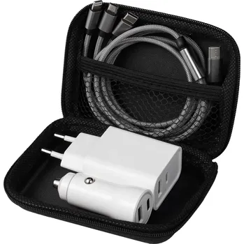 Video kabel BAUHAUS USB kabel sada 3v1, 1 m, USB-C, USB-C, Micro-USB, Lightning, stříbrný HC-126+CC-125+DC-084C-F+EVA BAG(02)