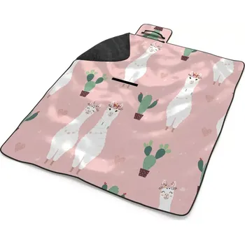 deka Sablio Plážová deka Lama a kaktusy: 200x140 cm