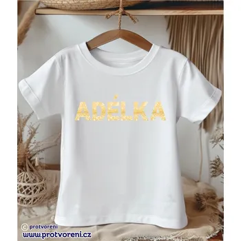 Trička s potiskem Tričko s potiskem, Vytvořte si vlastní originální tričko se jménem, STYL světle oranžový, 1 ks zvolte VELIKOST trička ZDE:: 9/10 let Beagle