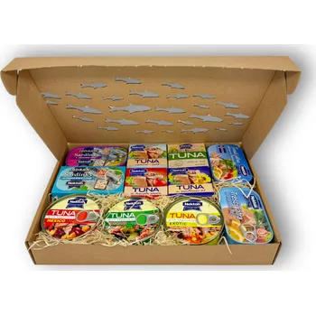 Dárkový potravinový koš NEKTON - Výběr z ryb II, dárkové balení, 11 konzerv